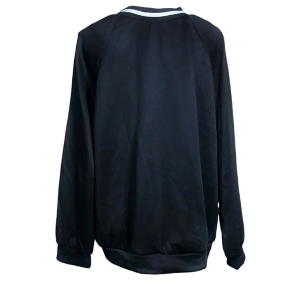 Blush Paris Bomber Jacket Magazine Varsity Zip Up Gold Black Women Large-XLarge - Picture 7 of 15